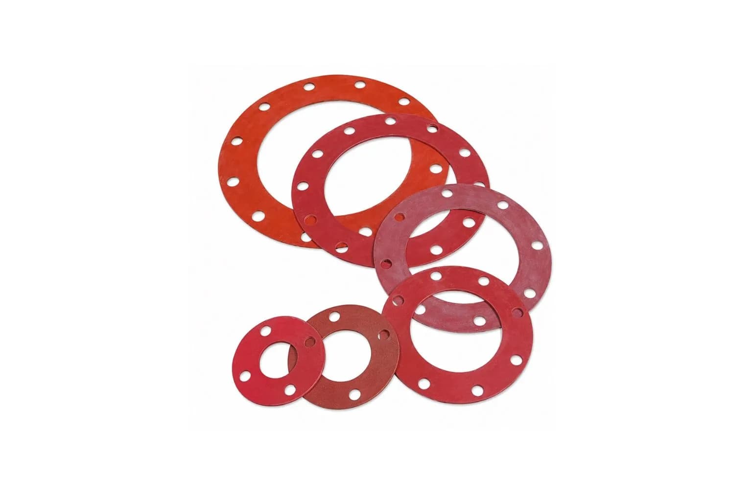 Non-asbestos (CNAF) compressed fibre gaskets in full-face configuration